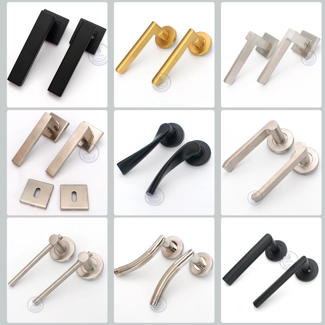 Factory Price Zinc Alloy Interior Lever on Square Rosette Zamak Dubai Custom Inner Door Handles Locks