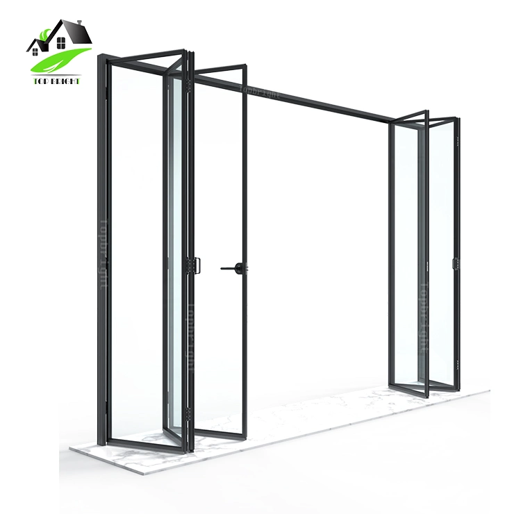 Slide and Swing Interior Doors Slim Frame 6 Panels Bi Fold Doors Accordion Screen Glass Kitchen Folding Door in Guangzhou