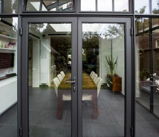 Schwing-Innenraumtüren für Häuser, schalldichte magnetische Bildschirm-Schiebeglas-Flügeltüren aus Aluminium